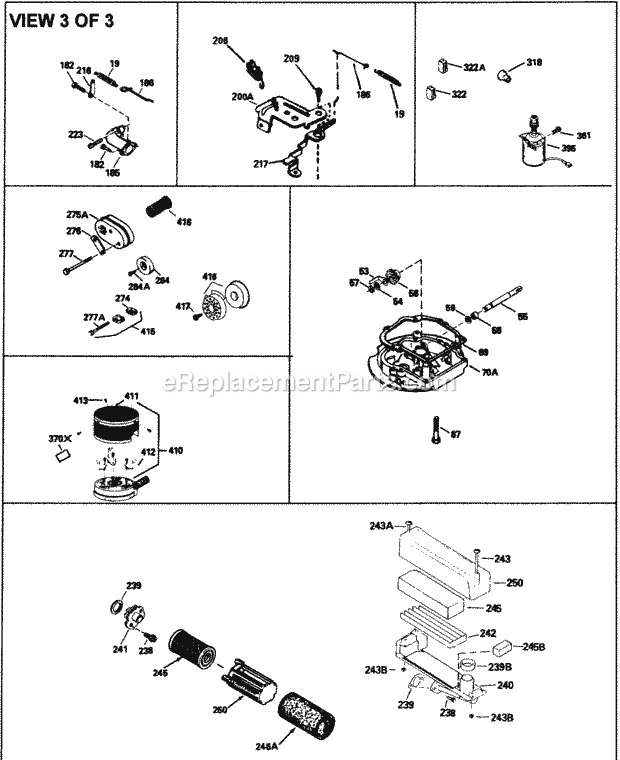 Tecumseh TVXL105-54009A 4 Cycle Vertical Engine Engine Parts List #3 Diagram