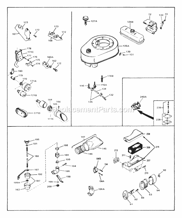 Tecumseh V60-70255H 4 Cycle Vertical Engine Engine Parts List #3 Diagram