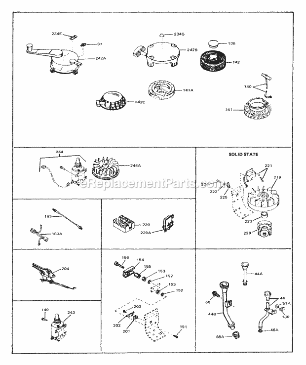 Tecumseh V60-70321J 4 Cycle Vertical Engine Engine Parts List #2 Diagram