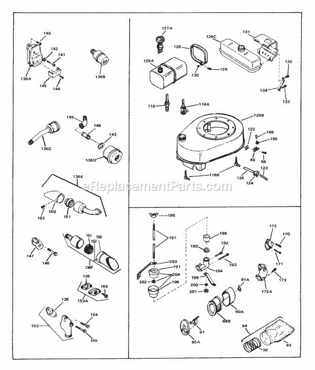 Tecumseh V70-125015 4 Cycle Vertical Engine Engine Parts List #3 Diagram