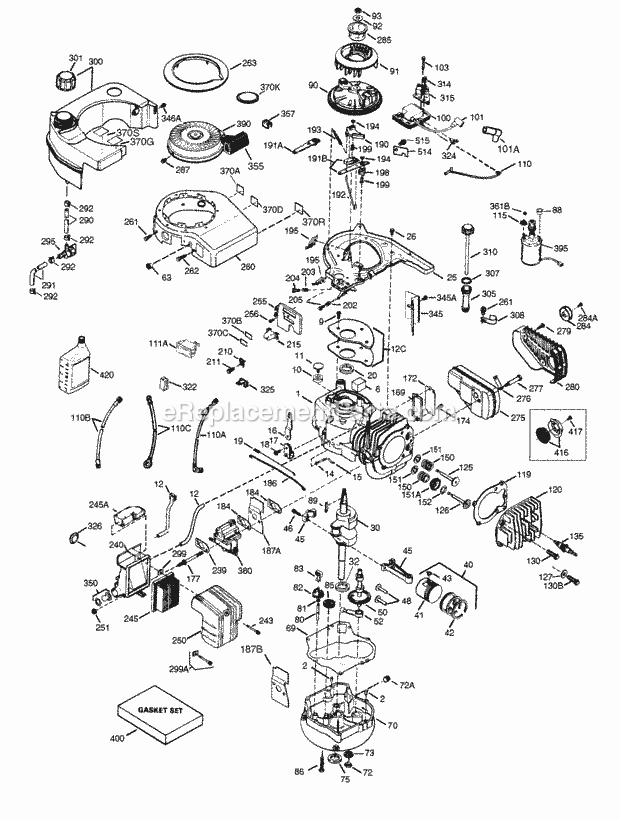 Tecumseh VLV126-502019E 4 Cycle Vertical Engine Engine Parts List #Vlv126a Diagram