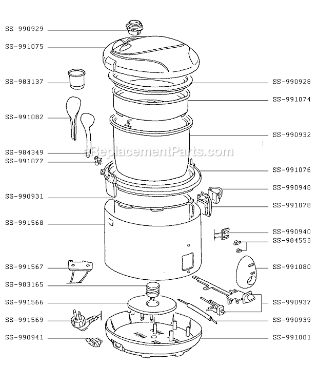 T-Fal RK400851/AW Rice Cooker Page A Diagram