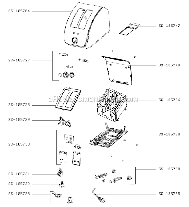 T-Fal TT706150/4Y Successor Toaster Page A Diagram