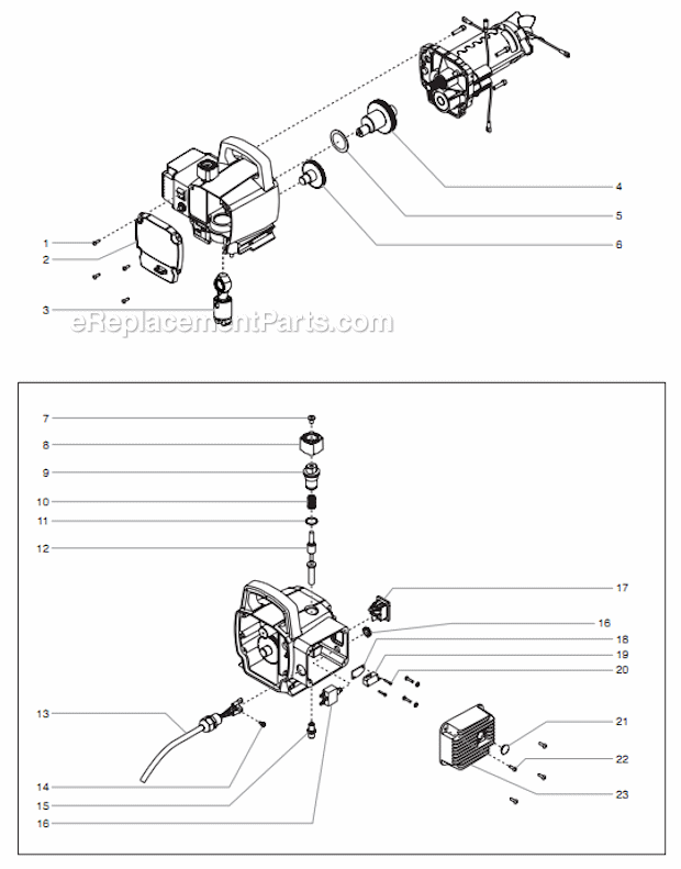 Titan 400 (Upright) Advantage Electric Piston Pump Gear Box Assembly Diagram