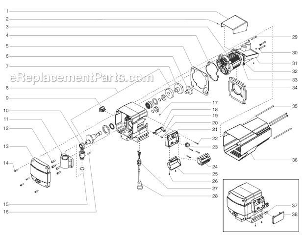 Titan 1140IX (800-3045) (Low Rider Loaded) Digital Airless Sprayer Drive Assembly Diagram