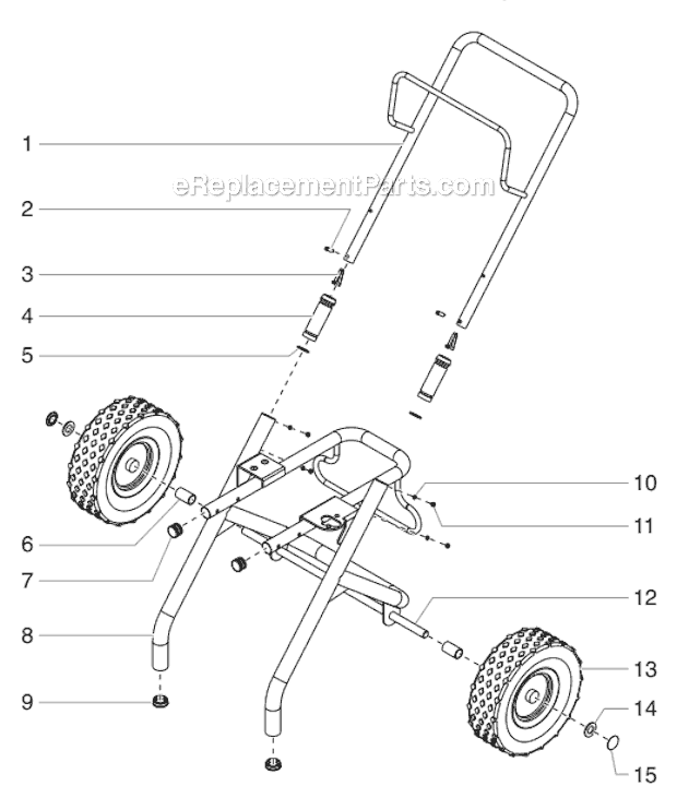 Titan 1140IX (800-3045) (Low Rider Loaded) Digital Airless Sprayer High Rider Cart Assembly Diagram