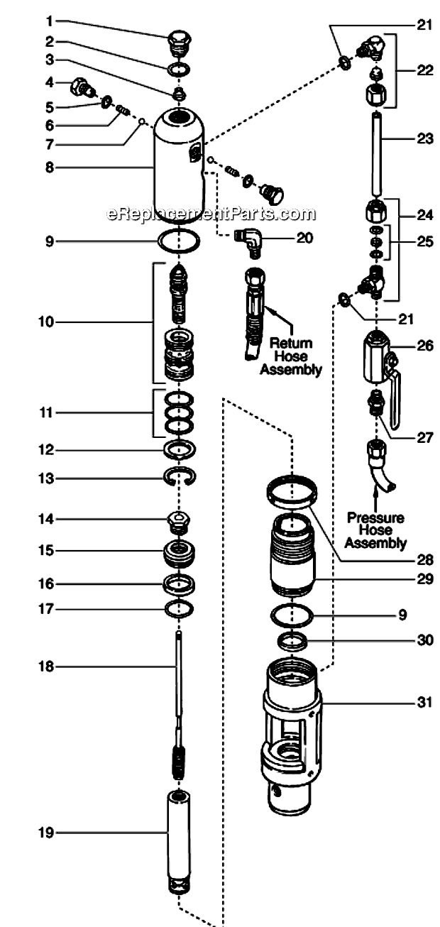 Titan 1200 SV (600-171) Speeflo PowrTex Hydraulic Motor Diagram