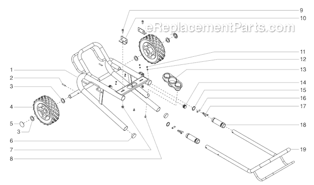 Titan 740IX (800-1035) (High Rider Loaded) Digital Airless Sprayer Low Rider Cart Assembly Diagram