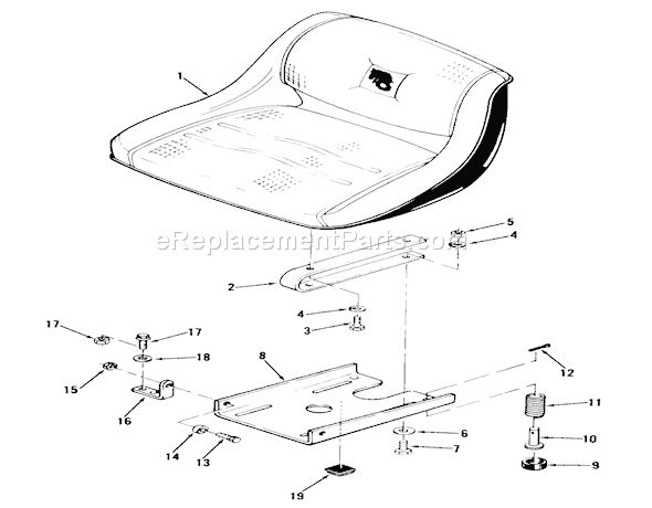 Toro 01-10K801 (1980) Lawn Tractor Seat Diagram