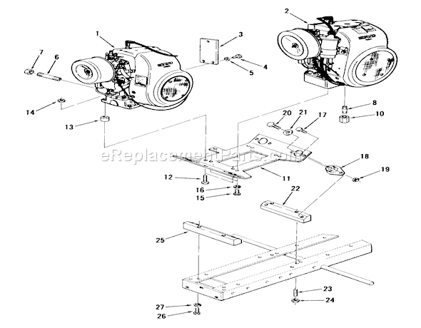Toro 01-14K801 (1980) Lawn Tractor Single Cylinder Engines Diagram