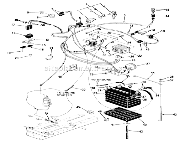 Toro 01-14KS01 (1980) Lawn Tractor Electrical System-Single Cyl. Diagram