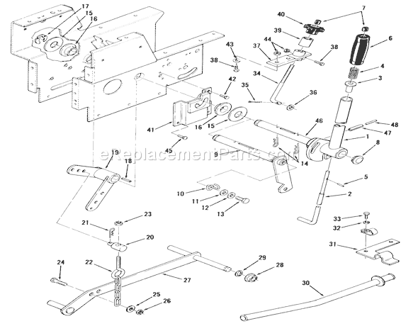Toro 01-16K801 (1980) Lawn Tractor Lift Linkage (cont-D) Diagram