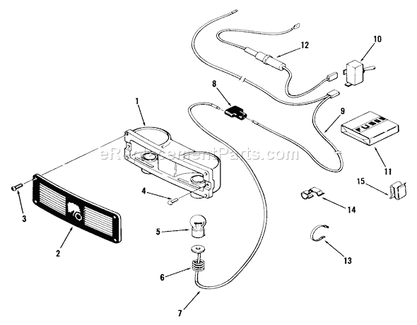 Toro 01-16KH01 (1982) Lawn Tractor Head Lights Diagram