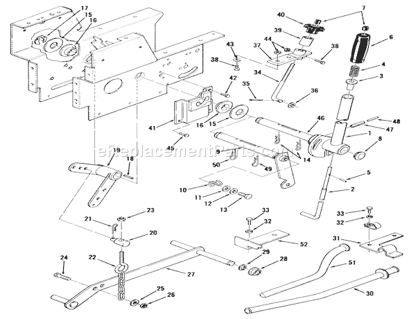 Toro 01-17KE01 (1981) Lawn Tractor Lift Linkage Diagram