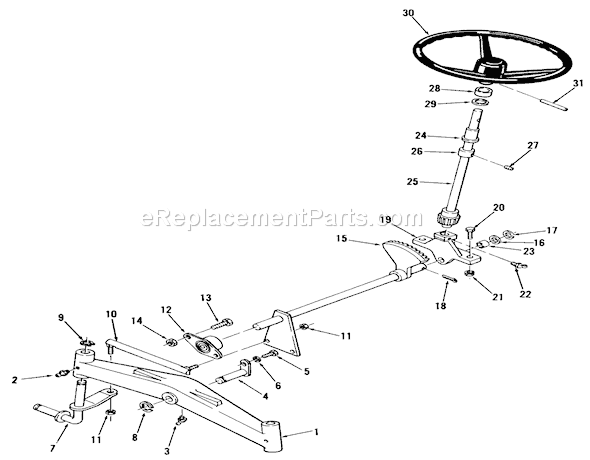 Toro 01-17KE02 (1982) Lawn Tractor Front Axle And Steering Diagram