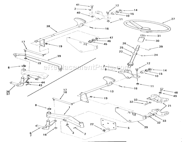 Toro 02-16BP03 (1981) Lawn Tractor Front Axle And Steering Diagram