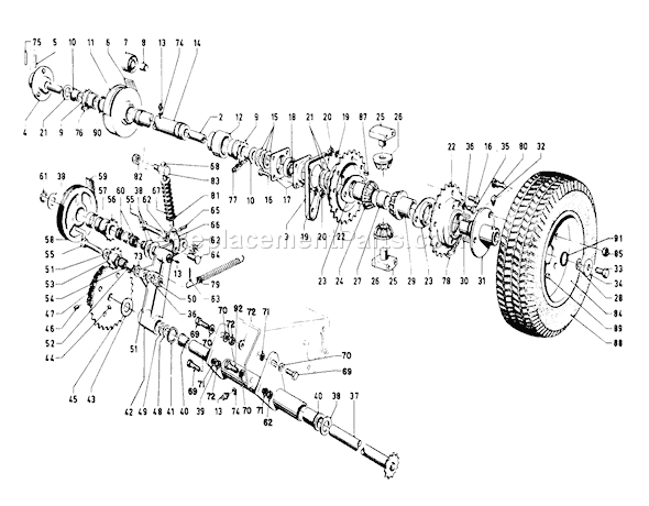 Toro 03104 (0000001-0999999)(1980) Lawn Tractor Differential And Countershaft Assembly Diagram