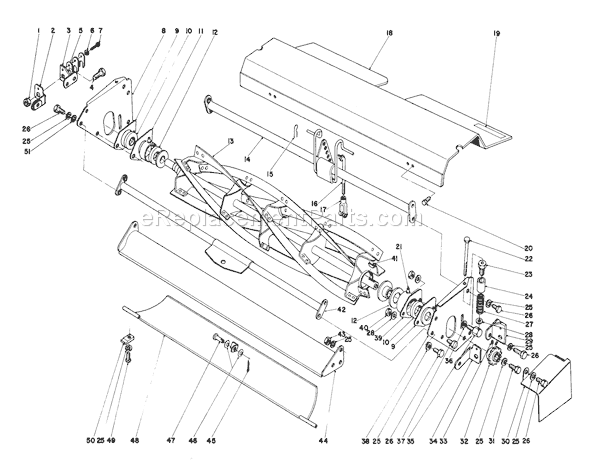 Toro 03104 (0000001-0999999)(1980) Lawn Tractor Rear Mower Assembly Diagram