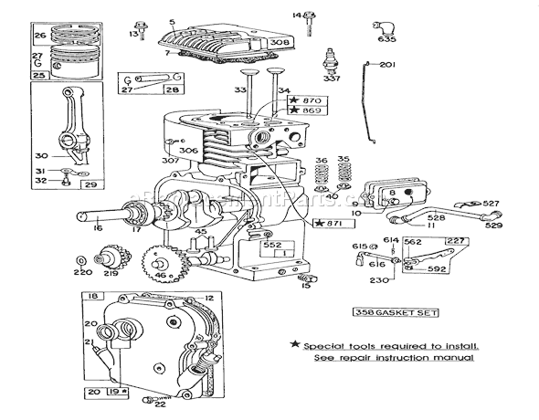 Toro 03104 (8000001-8999999)(1978) Lawn Tractor Engine Diagram