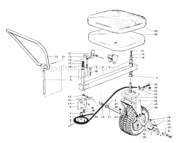 Toro 03104 (9000001-9999999)(1979) Lawn Tractor Sulky Assembly Diagram