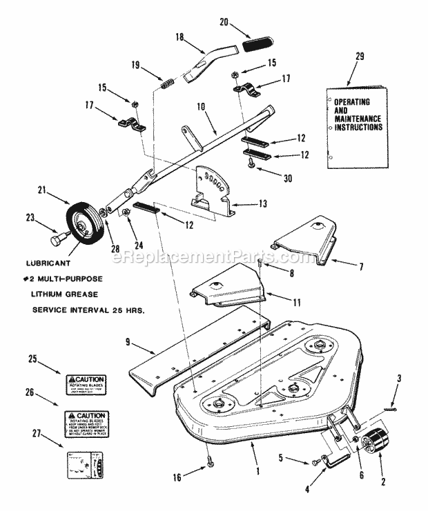 Toro 05-36MR03 (1985) 36-in. Rear Discharge Mower, 300 And 400 Series Page B Diagram