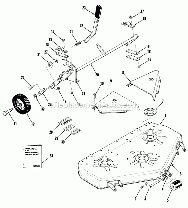 Toro 05-42MR01 (1982) 42-in. Rear Discharge Mower Rear Discharge Mower-42 In. (107 Cm) Vehicle Identification Number 05-42mr01 Diagram