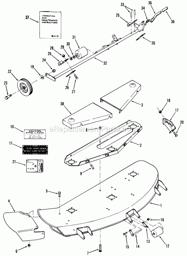 Toro 05-42MR01 (1982) 42-in. Rear Discharge Mower Page H Diagram