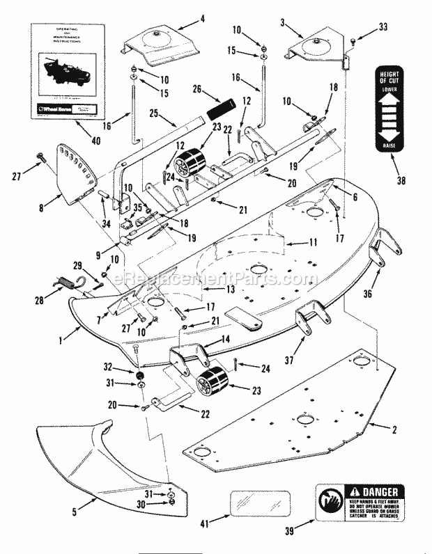 Toro 05-42RY01 (1990) 42-in. Rear Discharge Mower Side Discharge Mower-42 in (107 Cm) Vehicle Identification Number 05-42sy01 Diagram