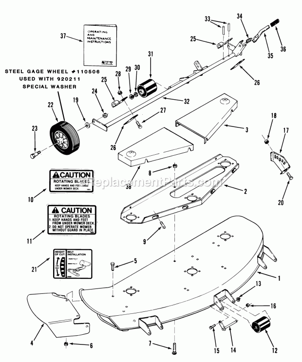 Toro 05-48SY01 (1983) 48-in. Side Discharge Mower Page C Diagram