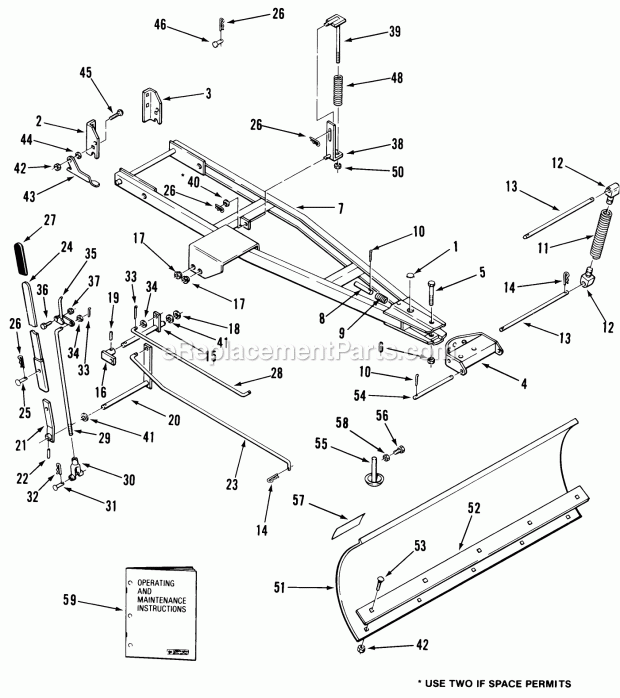 Toro 06-38BA02 (1984) 38-in. Snow Blade Snow/Dozer Blade-56 In. (142 Cm) Vehicle Identification Number 06-56by01 Diagram