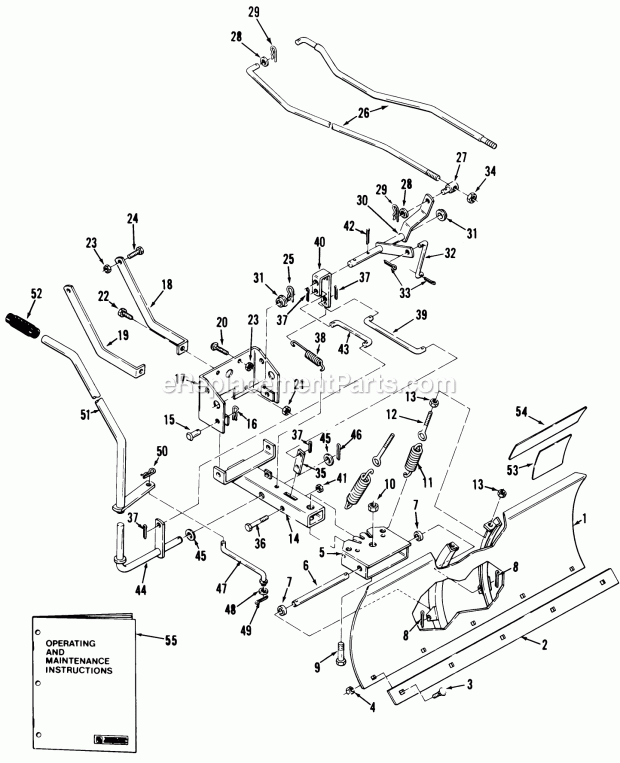 Toro 06-42BB01 (1982) 42-in. Snow Blade Snow Blade-42 In. (107 Cm) Vehicle Identification Number 06-42bb01, 06-42bb02 Diagram