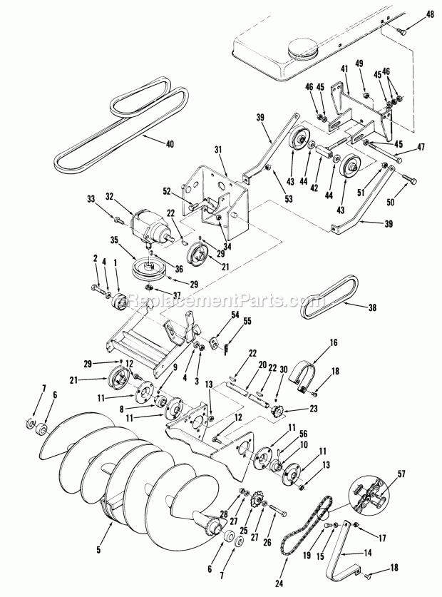 Toro 06-42ST01 (1980) 42-in. Snowthrower Snowthrower-37 In. (94 Cm) Vehicle Identification Number 06-37sx01 Diagram