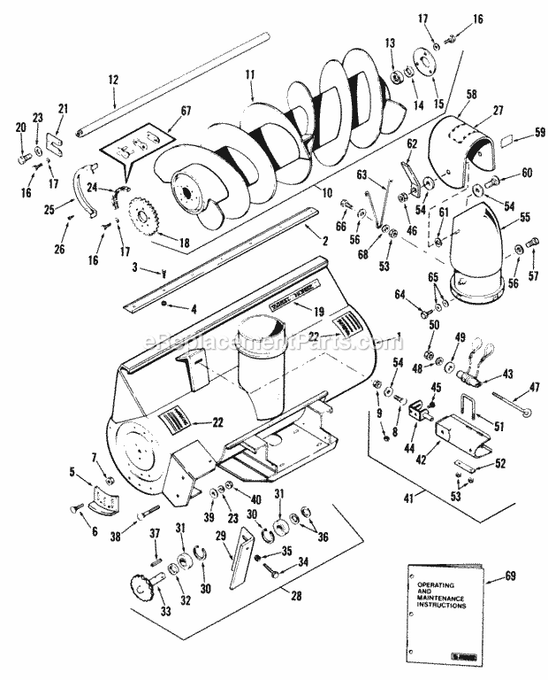 Toro 06-42ST01 (1980) 42-in. Snowthrower Page G Diagram