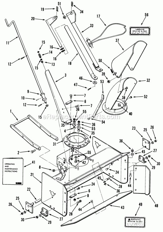 Toro 06-42ST03 (1983) 42-in. Snowthrower Page B Diagram
