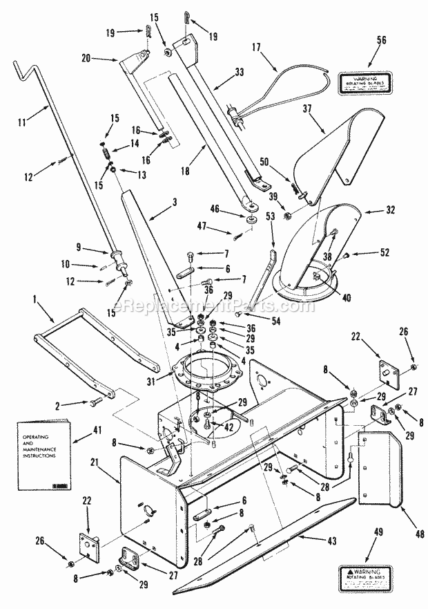 Toro 06-42ST04 (1982) 42-in. Snowthrower Page B Diagram