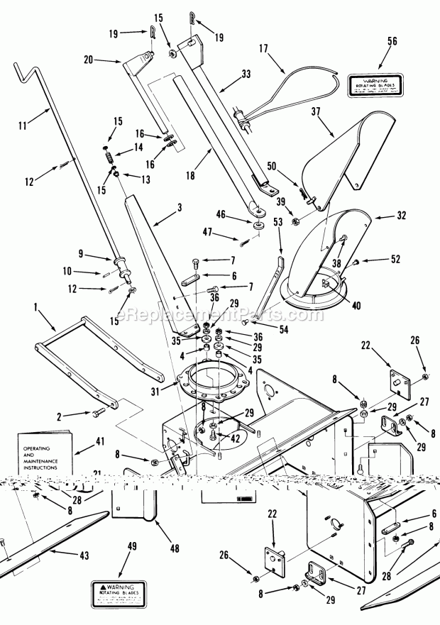 Toro 06-42ST04 (1984) 42-in. Snowthrower Page B Diagram