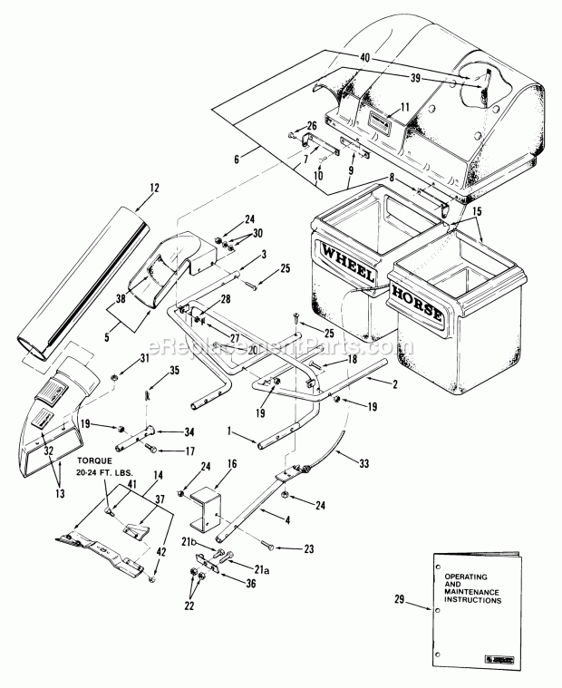 Toro 07-38SW01 (1982) 38-in. Sweeper Rear Grass Bagger-5 Bushel (.2 Cu. M) Vehicle Identification Number 07-06cl01 Diagram