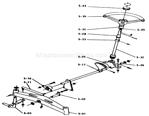 Toro 1-0310 (1971) Lawn Tractor Front Axle And Steering (plate 5.1) Diagram