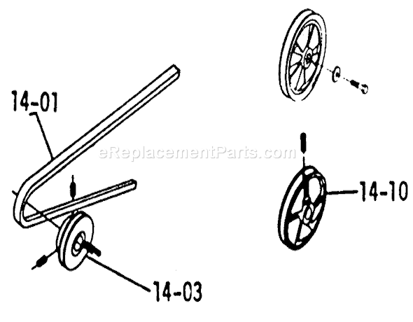 Toro 1-0460 (1973) Lawn Tractor Drive Belts and Pulleys Diagram