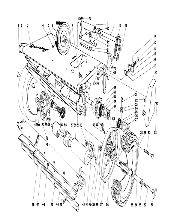 Toro 10013 (0000001-0999999)(1970) Lawn Mower Main Frame Assembly Diagram