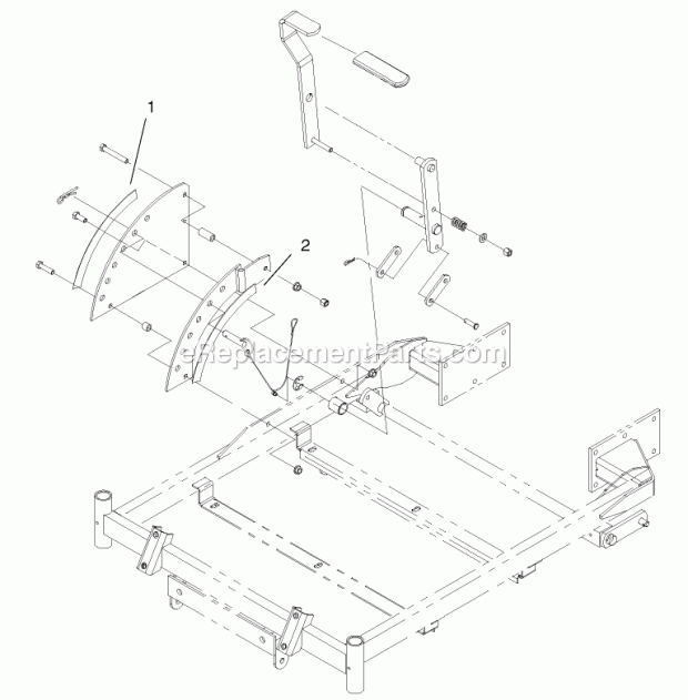 Toro 105-1930 French Decal Kit, Z16-44 Timecutter Riding Mower Deck Height Decal Assembly Diagram