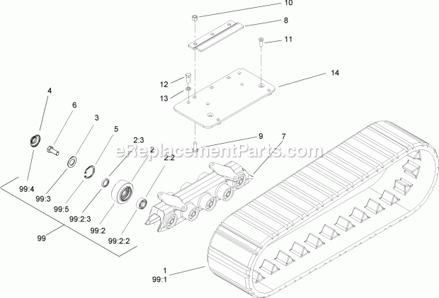 Toro 106-7721 Right-hand Track Guide Refit Kit, Dingo Tx 425 Wide Track Compact Utility Loader Right-Hand Track Guide Refit Kit No. 106-7721 Diagram