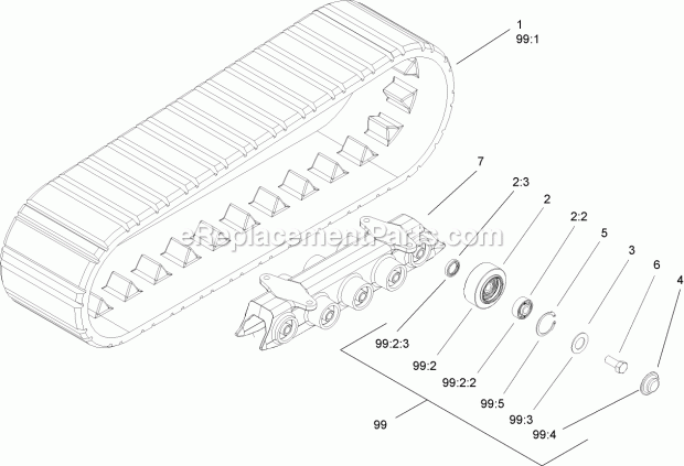 Toro 106-7721 Right-hand Track Guide Refit Kit, Dingo Tx 425 Wide Track Compact Utility Loader Track Guide Refit Kit No. 106-7722 Diagram