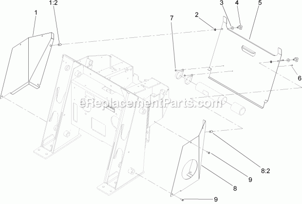 Toro 108-4657 Rear Cover Kit, Tx Series Compact Utility Loader Rear Cover Assembly Diagram