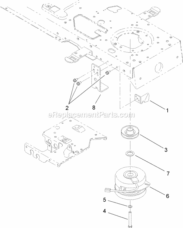 Toro 13AP60RP744 (1A096B50000-) LX500 Lawn Tractor Serial No. 1A096B50000 And Up Electric Clutch Assembly Diagram