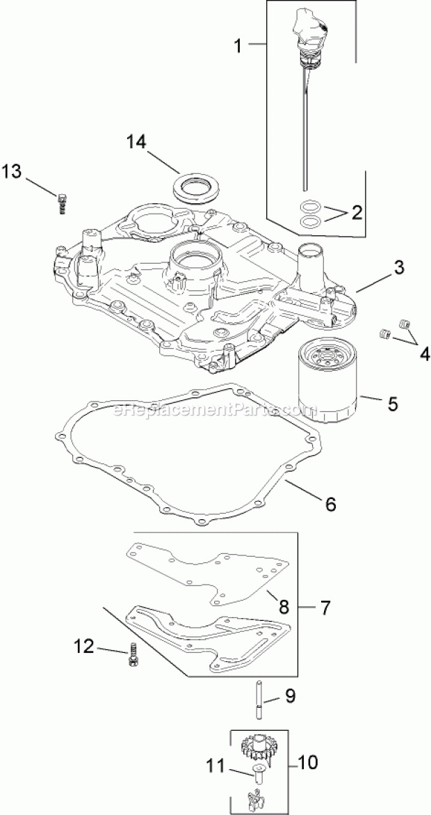 Toro 13AX60RH544 (1A056B50000-) Lx460 Lawn Tractor, 2006 Oil Pan and Lubrication Assembly Kohler Sv600-0018 Diagram
