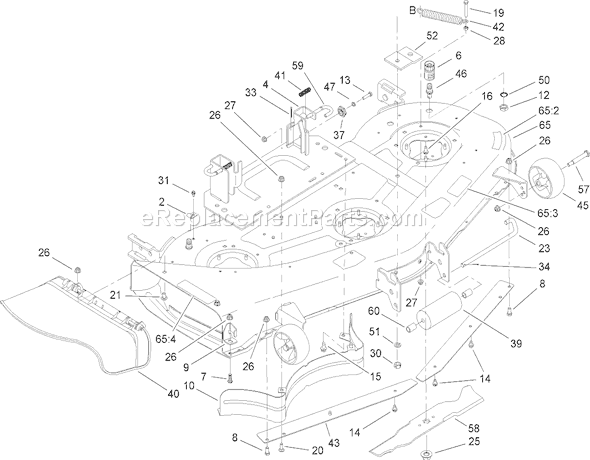 Toro 14AK81RK544 (1A186H30000)(2006) Lawn Tractor Deck Assembly Diagram