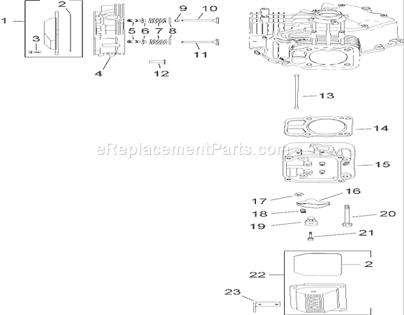 Toro 14AQ81RP544 (1A136H30000)(2006) Lawn Tractor Head, Valve and Breather Assembly Diagram