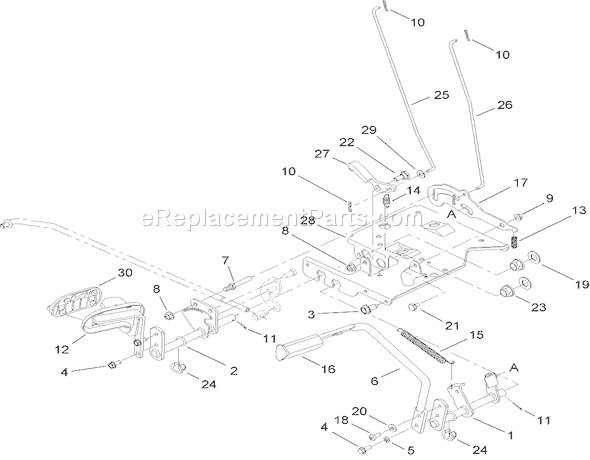 Toro 14AQ81RP544 (1A136H30000)(2006) Lawn Tractor Brake and Traction Assembly Diagram