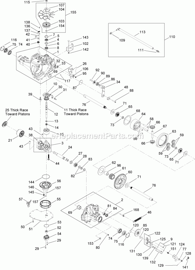 Toro 14AQ81RP744 (1A136H30000-) Lawn Tractor Transmission Assembly No. 112-0914 Diagram